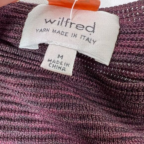 Aritzia Wilfred Sweaters Womens Medium Blanchard Sweater Burgundy Linen Blend - Picture 8 of 9